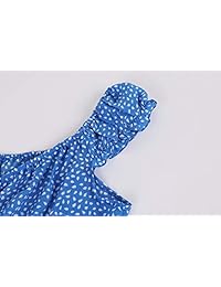 Valphsio Vestido de dama con volantes florales y corbata frontal, estilo bohemio
