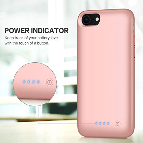 QTshine Battery Case for iPhone 6/6s/7/8, Upgraded [6000mAh] Protective  Portable Charging Case Rechargeable Ex