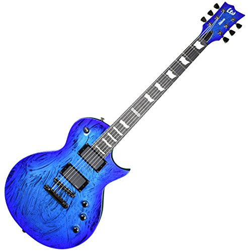 ESP LTD Deluxe EC-1000 Electric Guitar in Swirl Blue Finish