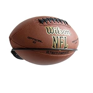 Wallniture Sporta Wall Mount Football Rack, Ball Holder Organization and Storage Rack, Sports Room Decor, Steel, Black