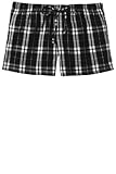 District Women's Elastic Drawcord Flannel Plaid Boxer