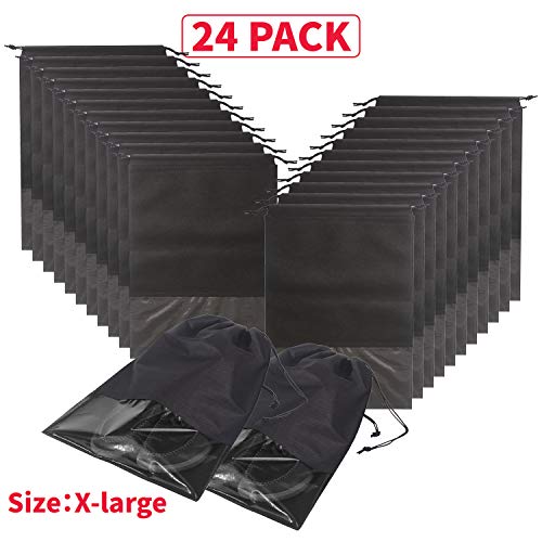 24PCS Travel shoe bags Waterproof Non-Woven With Rope for Men and Women Organizers, X-Large
