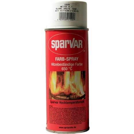 SparVar 6015057 Hochtemperatur Lackspray 400 ml bis 650 Grad C, weiß