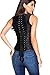 FIYOTE Women 12 Steel Bone Double Buckle Straps Lace Up Corset (S, Black)