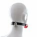 iEFiEL PU Leather Paly Buckle Belt Silicon Mouth Ball Open Breathable Mouth Gag For Men Woman (Red With Locks)