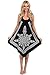INGEAR Crochet Casual Dress Embroidery Summer Beach Handkerchief Dress (Black, Large/X-Large)