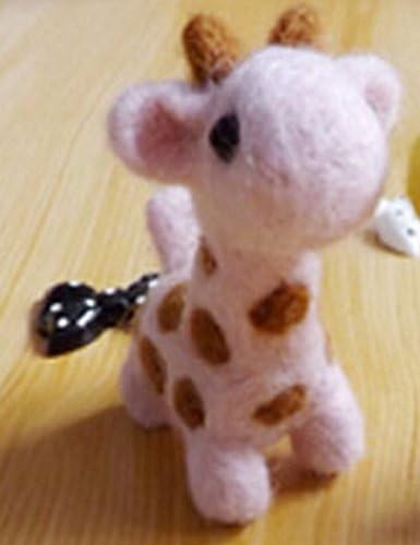 CHENGYIDA Wool Felting Craft Needle Felt Animal Kit -Cute Small Deer (Pink deer)
