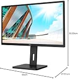 AOC Q32P2 32 Inch QHD IPS Monitor 75Hz 4ms USB Hub Height Adjust Speakers view 7