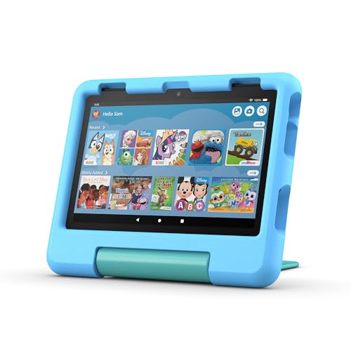Amazon Fire HD 8 Kids tablet, ages 3-7 (32GB, Blue) + Stylus Bundle