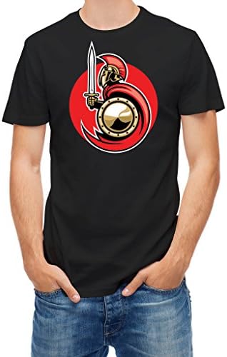 T shirt roman warrior with sword and shield Black M