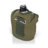 Maxam 32 Ounce Aluminum Military Canteen with Cup