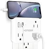 Cruise Power Strip with USB Outlets, Homder Non Surge Protector Travel Flat Plug Cruise Ship power strip Approved Portable Compact Non Cord (with 5pcs Zip Ties)