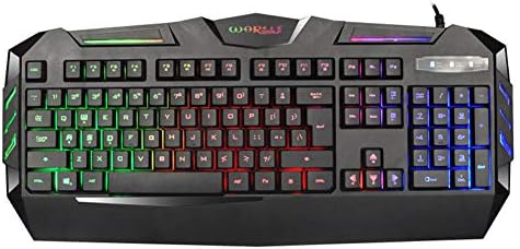 CHLZYD K3 USB Wired Illuminated Colorful LED Backlight Multimedia PC Gaming Keyboard Black