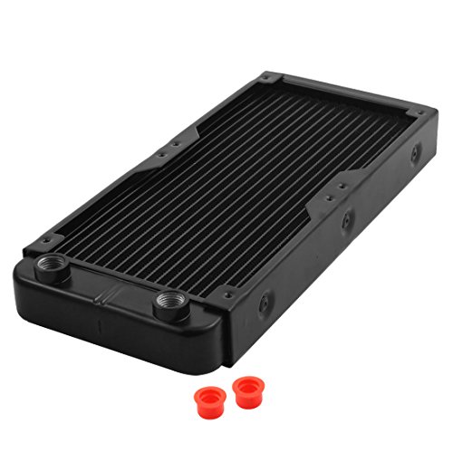 uxcell Aluminum Computer CPU 18 Pipes Water Cooling Heat Exchanger Radiator Black
