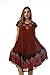 Riviera Sun Rayon Crepe Batik Marble Short Sleeve Umbrella Dress 21835-RED-1X