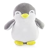 WEWILL Penguin Stuffed Animals Squeezable Plush Penguin Toys Gift for Kids on Christmas Birthday Festive Occasions, Gray, 12 inch