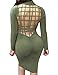 Allegrace Womens Sexy Back Mesh Cross Cut Stretch Bandage Party Evening Dresses Army Green M