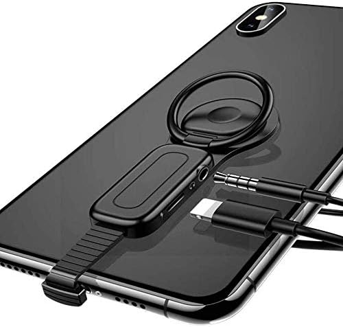 Cellphonez® 2 in 1 Mini Portable Charging Splitter Audio 3.5 MM Charger Adapter for iPhone♫➳ Compatible with iPhone Xs/XR/XS Max/iPhone 7/7 Plus iPhone 8/8 Plus/iPhone X (Dual Splitter with Ring)