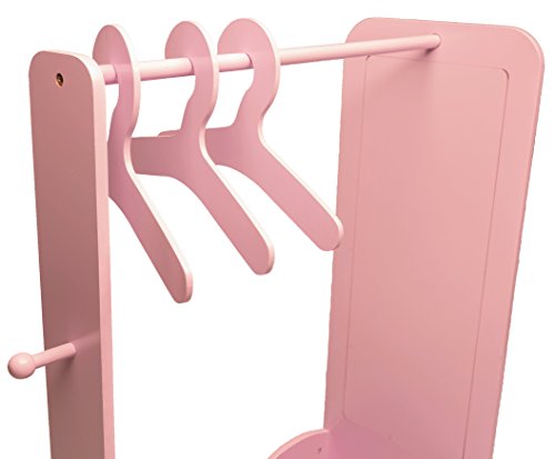 MMP Living Dress up Center with Full Length Mirror, knob and 3 Hangers - Pink, 3 feet Tall - Thumbnail 2