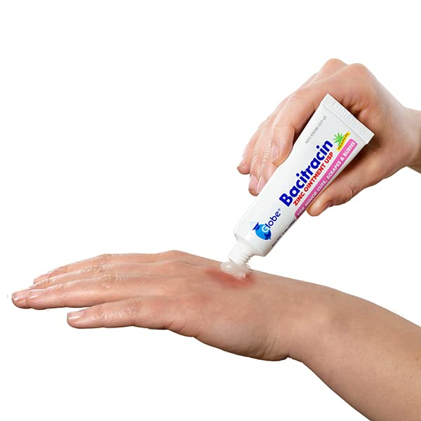 Globe Bacitracin Zinc 1 oz Tube, First Aid Antibiotic Ointment Helps to