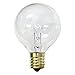 Replacement Globe Light Bulb, G50, 7W/130V, E12 Base, Clear, 25 Pack