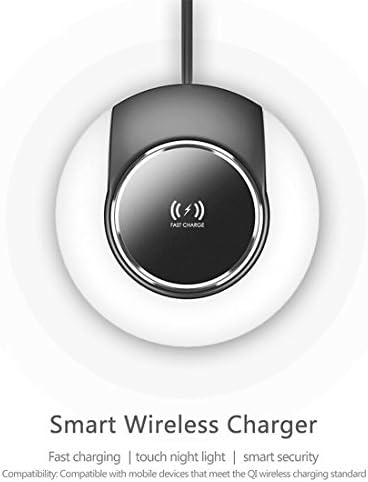 Fast Wireless Charger, Nlicto Night Light 7.5W Qi Wireless Charging for iPhoneX 8/8 Plus,10W Fast Wireless Charging for Galaxy S8/Note 8/5/S7, 5W for Galaxy S9/S9 Plus (No AC Adapter)