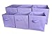 Sodynee Foldable Cloth Storage Cube Basket Bins Organizer Containers Drawers, 6 Pack, Light Purple