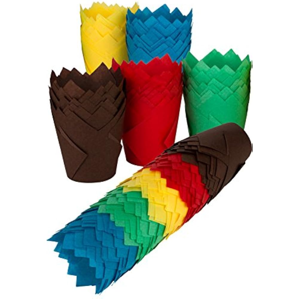 Tulip Cupcake Liners, 150 Brown Parchment Paper Baking Cups, Standard