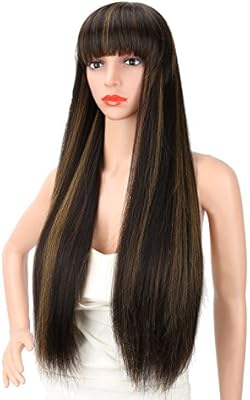 Kalyss 28 Inches Women S Long Silky Straight Black Brown