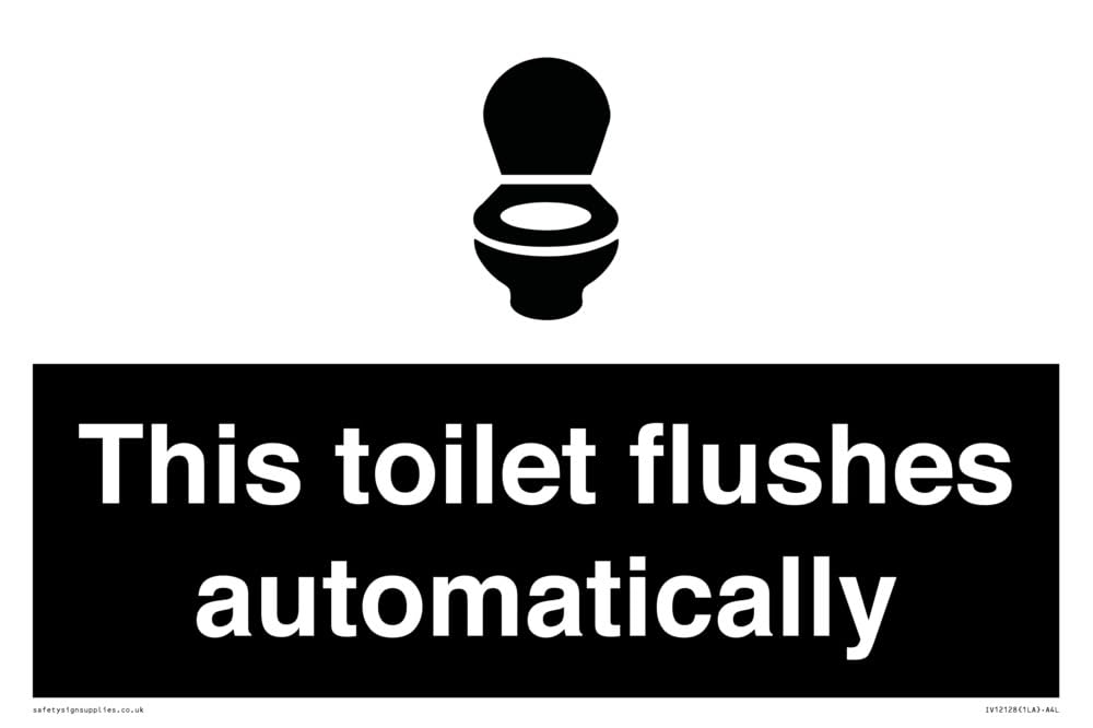 This toilet flushes automatically Sign - 300x200mm - A4L