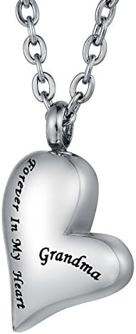 FCZDQ Urn Pendant Necklace Grandma Always in My Heart Memorial Keepsake Cremation Ashes Jewelry
