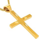 Lifetime Jewelry Cross Necklace [ Gold Cross with 20 inch Chain ] up to 20X More 24k Plating Than Other Cross Pendant - Gold Cross Necklace for Men and Women with Free Lifetime Replacement Guarantee
