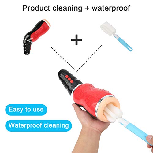 Male Masturbator Cup Adult Sex Toys for Men, Automatic Electric 5 Clamping+ 10 Vibrating with Various Girls Moans Stroker Masturbation Cup Rechargeable 3D Realistic Vagina Massage Vibrator (RED)