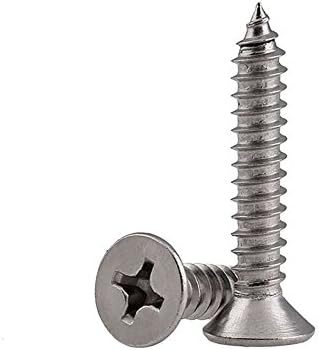 50pcs/lot M5(5mm) A2 Stainless Steel Phillips Flat Head Self Tapping Wood Screws DIN7982 (M5 x 20mm)
