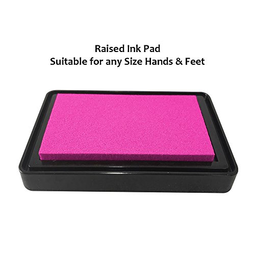 ReignDrop Ink Pad For Baby Footprints and Hand prints, Create Impressive Keepsake Stamp, Non-Toxic, Acid-Free Ink, Easy To Wipe and Wash Off Skin, Smudge Proof and Long Lasting Keepsakes (Pink) - Thumbnail 4