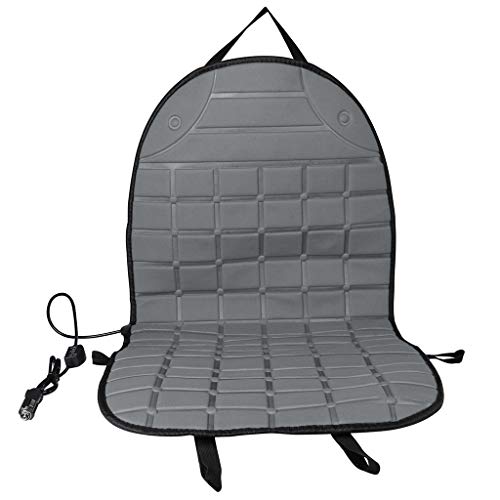 lotus.flower Car Seat Heater Cushion Warmer Cover Winter Heated Warm with Intelligent Temperature Controller High Low Temperature 12V (Gray)