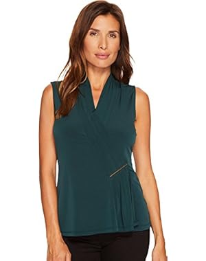 Womens Sleeveless Top with Bar Hardware