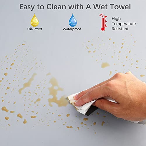 LotFancy Peel and Stick Wallpaper, 11.8”x 78.7”, Light Grey Contact Paper, Self Adhesive and Removable Wall Paper for Countertop Cover, Furniture Renovation, Waterproof, Squeegee Included