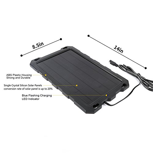 Solar Battery Charger Car, 7.5W 12V Solar Trickle Charger for Car Battery, Portable and Waterproof Solar Battery Maintainer, High conversion single crystal silicon Solar Panel car battery charger - Thumbnail 5