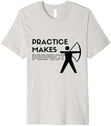 Mens Practice Makes Perfect Cool Archery T-shirt Medium Silver