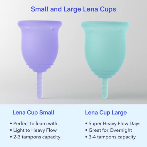 Lena Menstrual Cup 2Pack Reusable Period Cup Tampon and Pad