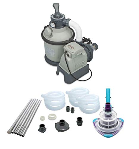 Intex 1200 GPH Krystal Clear Sand Pool Filter Pump Set & Kokido V-Trap Vacuum