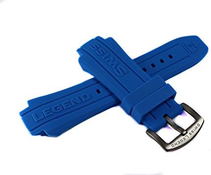 19MM Blue Silicone Watch Strap & Gunmetal Gray Stainless Buckle fits 53mm Neptune Watch