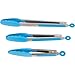 Light Blue Silicone Cooking Tongs - Set Of 3 Kitchen Locking Tongs - 7,9,12