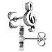 Music Note Earrings, Cat Eye Jewels Unisex Stainless Steel Musical Clef Note Stud Earrings