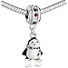 LovelyJewelry Penguin Charm White Drip Gum scarf colorful crystal Beads For Bracelet