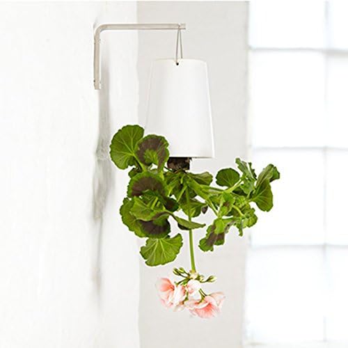 Hanging Planter Sky Planter Decoration Wall Art Flower Hanging Pot Upside Down Plant Flowerpot (White)