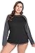 Vegatos Women Plus Size Long Sleeve Rash Guard UV Protection Swim Shirt Swimwear