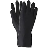 MAGID 712L MultiMaster 712 30 Mil Flock-Lined Neoprene Gloves, Large, Black (12 Pair)