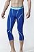 TSLA Men's Compression 3/4 Capri Pants Baselayer Cool Dry Sports Running Yoga Tights, Zero(p15) - Blue & Sky Blue, Large.
